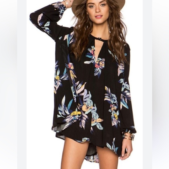 Free People Tops - Free People Electric Orchid Print Swing Tunic, Small